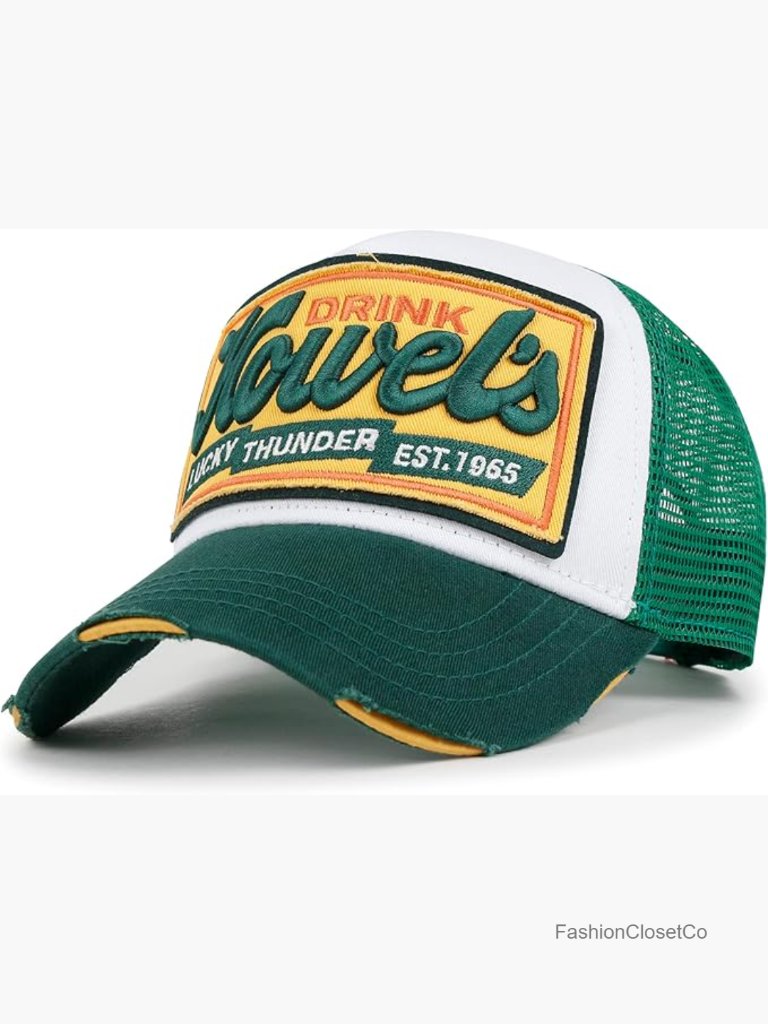 Distressed Vintage Baseball Cap Howels Embroidery Mesh Trucker Hat Structured
